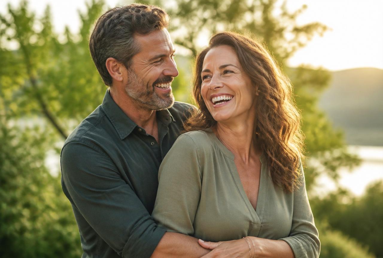 Confident couple enjoying life after using MediBloom Male Enhancement